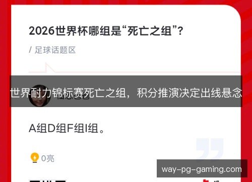 世界耐力锦标赛死亡之组，积分推演决定出线悬念